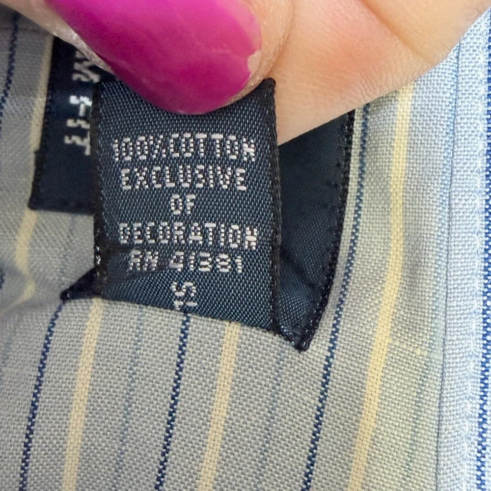 Custom Ralph Lauren Mens Blue White Striped R.L. Academy Bleecker St Shirt XL
